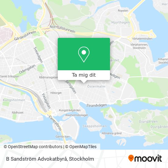 B Sandström Advokatbyrå karta