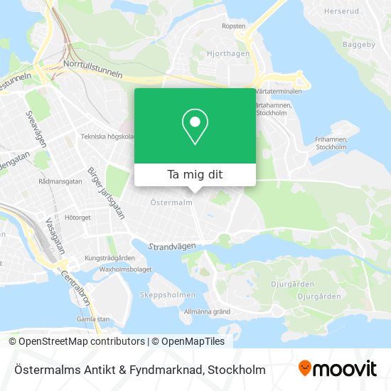 Östermalms Antikt & Fyndmarknad karta