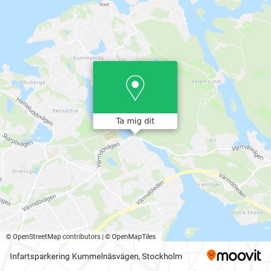 Infartsparkering Kummelnäsvägen karta