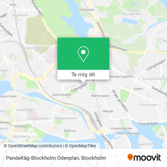 Pendeltåg-Stockholm Odenplan karta
