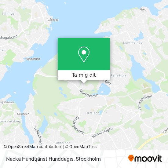 Nacka Hundtjänst Hunddagis karta