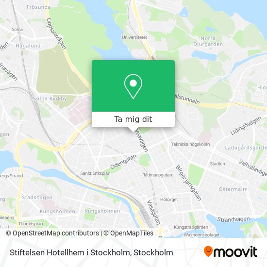 Stiftelsen Hotellhem i Stockholm karta