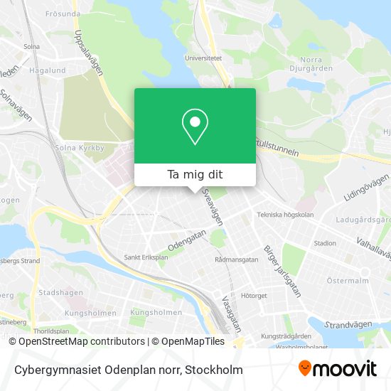 Cybergymnasiet Odenplan norr karta