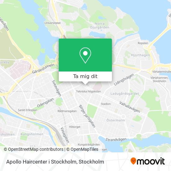 Apollo Haircenter i Stockholm karta