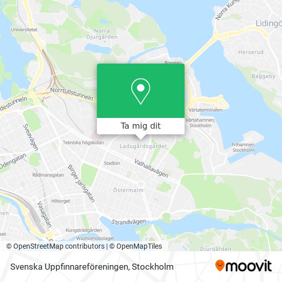 Svenska Uppfinnareföreningen karta