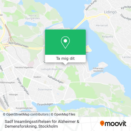 Sadf Insamlingsstiftelsen för Alzheimer & Demensforskning karta