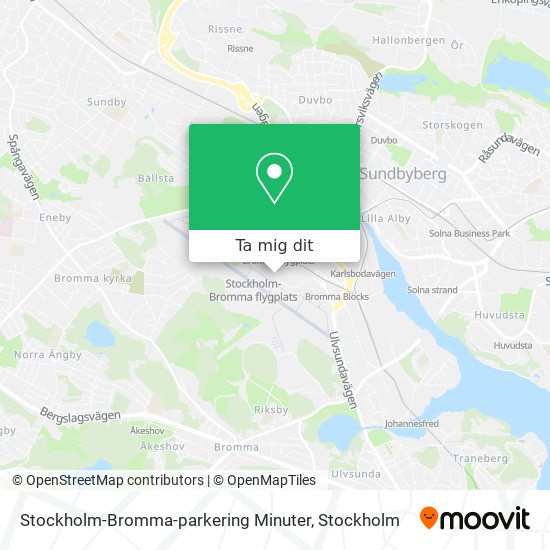 Stockholm-Bromma-parkering Minuter karta