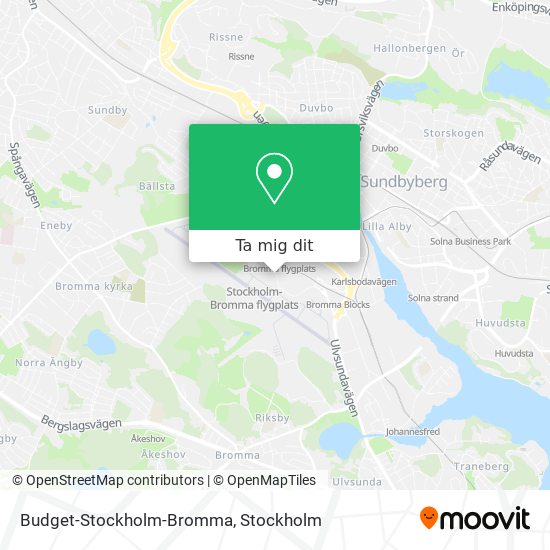 Budget-Stockholm-Bromma karta