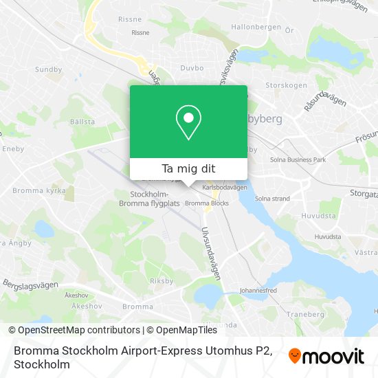 Bromma Stockholm Airport-Express Utomhus P2 karta