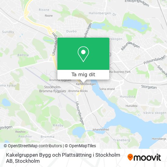 Kakelgruppen Bygg och Plattsättning i Stockholm AB karta