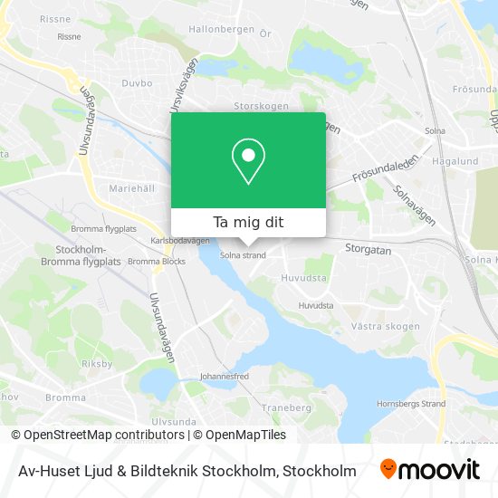 Av-Huset Ljud & Bildteknik Stockholm karta
