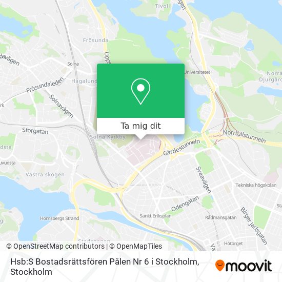 Hsb:S Bostadsrättsfören Pålen Nr 6 i Stockholm karta