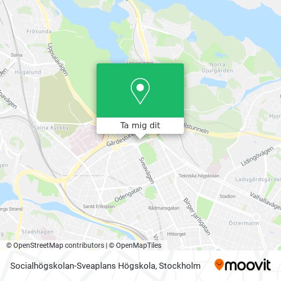 Socialhögskolan-Sveaplans Högskola karta