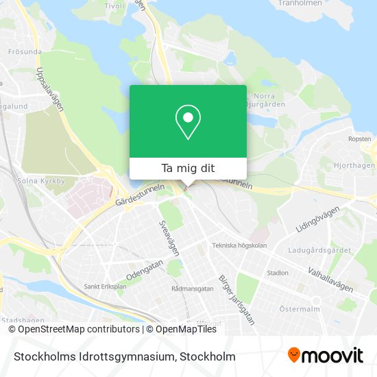 Stockholms Idrottsgymnasium karta