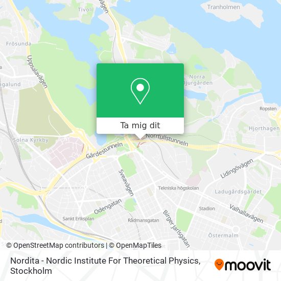 Nordita - Nordic Institute For Theoretical Physics karta