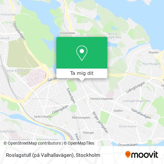 Roslagstull (på Valhallavägen) karta