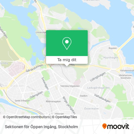 Sektionen för Öppen Ingång karta