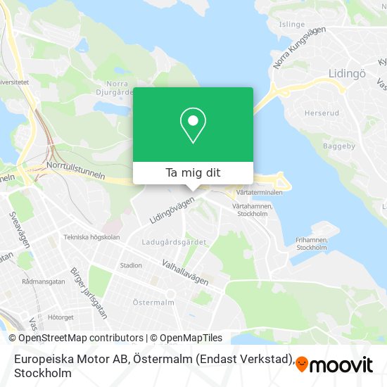 Europeiska Motor AB, Östermalm (Endast Verkstad) karta