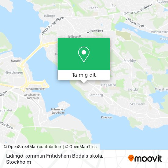 Lidingö kommun Fritidshem Bodals skola karta