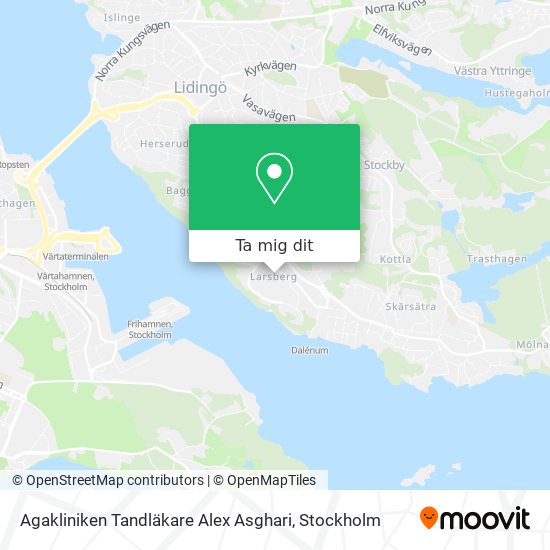 Agakliniken Tandläkare Alex Asghari karta