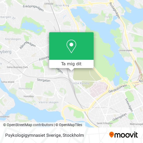 Psykologigymnasiet Sverige karta