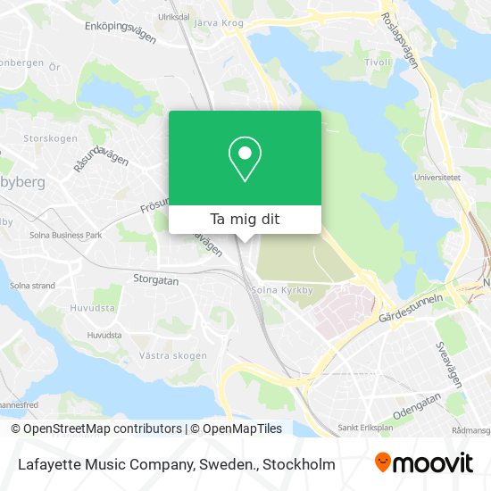 Lafayette Music Company, Sweden. karta