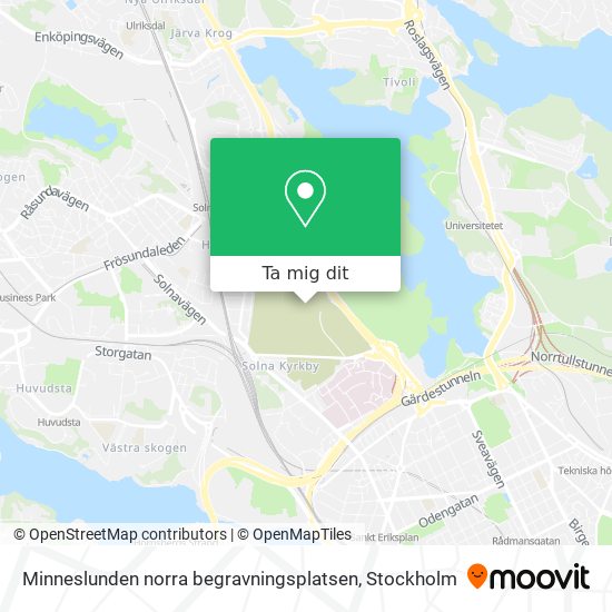 Minneslunden norra begravningsplatsen karta