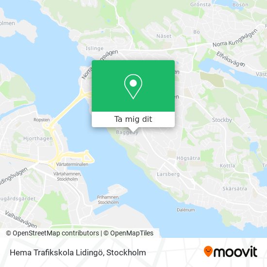 Hema Trafikskola Lidingö karta