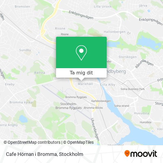 Cafe Hörnan i Bromma karta