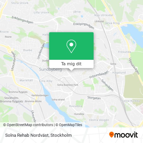 Solna Rehab Nordväst karta