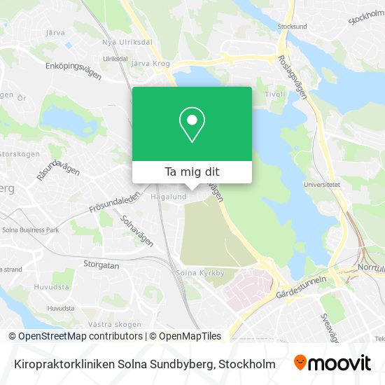 Kiropraktorkliniken Solna Sundbyberg karta