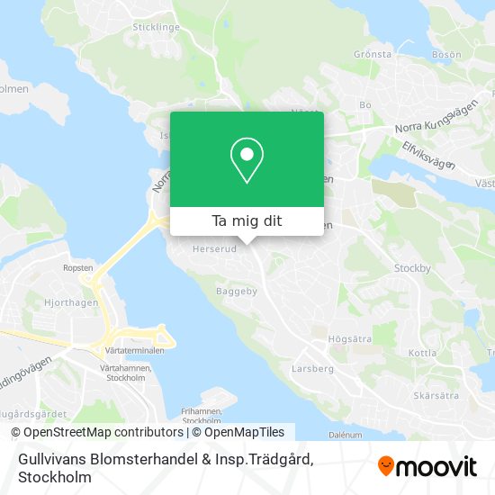 Gullvivans Blomsterhandel & Insp.Trädgård karta