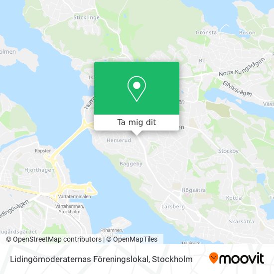 Lidingömoderaternas Föreningslokal karta