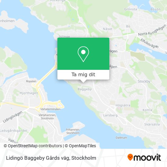 Lidingö Baggeby Gårds väg karta