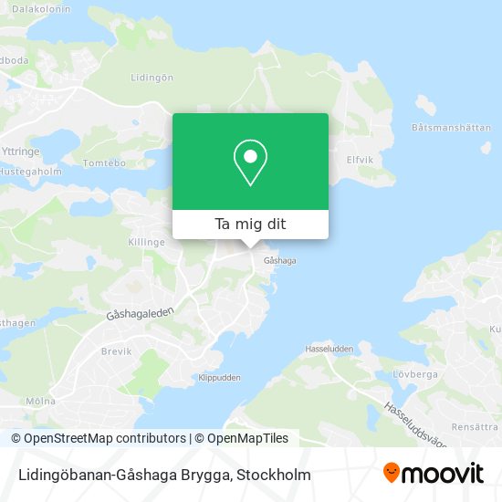 Lidingöbanan-Gåshaga Brygga karta