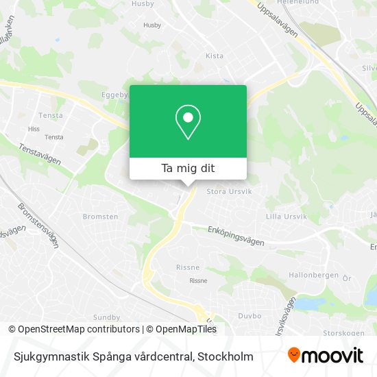 Sjukgymnastik Spånga vårdcentral karta