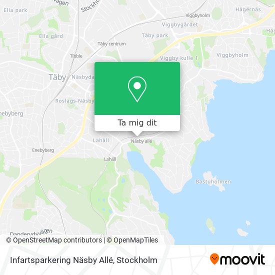 Infartsparkering Näsby Allé karta