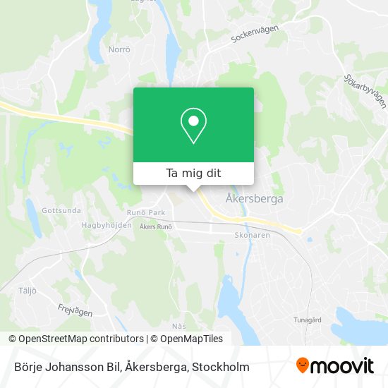 Börje Johansson Bil, Åkersberga karta