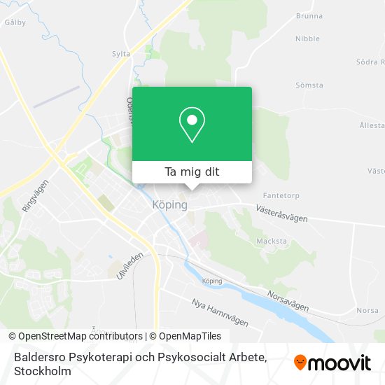 Baldersro Psykoterapi och Psykosocialt Arbete karta