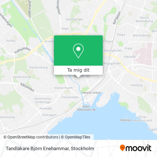 Tandläkare Björn Enehammar karta