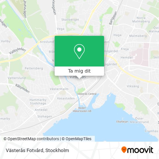 Västerås Fotvård karta