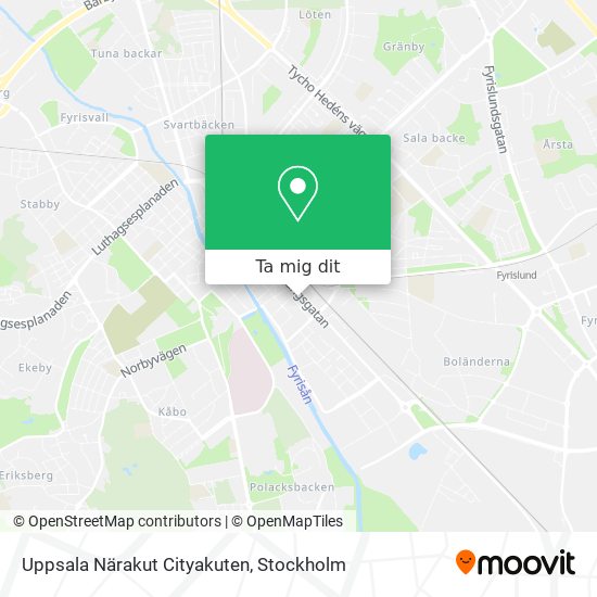 Uppsala Närakut Cityakuten karta