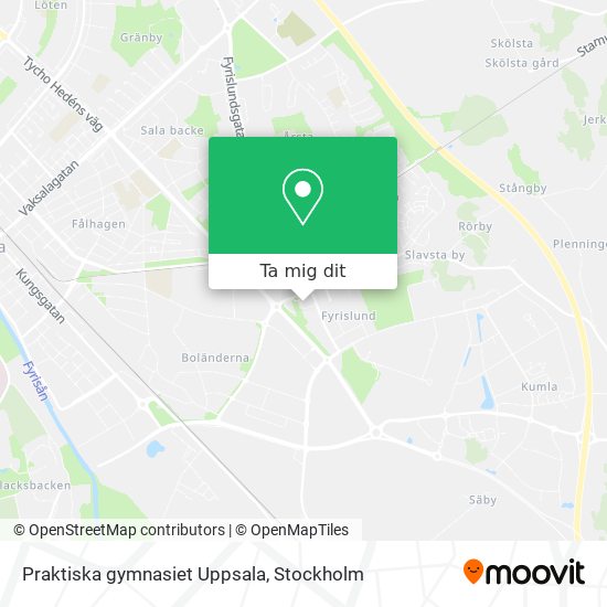 Praktiska gymnasiet Uppsala karta