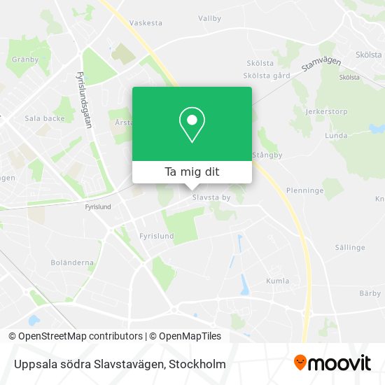 Uppsala södra Slavstavägen karta