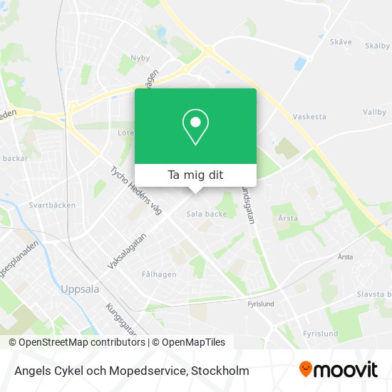 Angels Cykel och Mopedservice karta