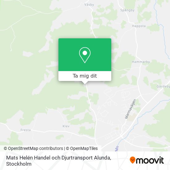 Mats Helén Handel och Djurtransport Alunda karta