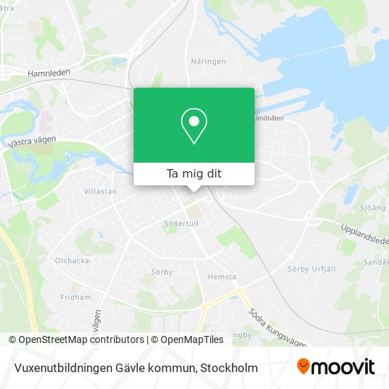 Vuxenutbildningen Gävle kommun karta