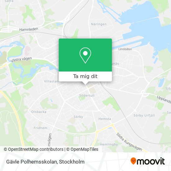 Gävle Polhemsskolan karta