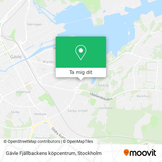 Gävle Fjällbackens köpcentrum karta