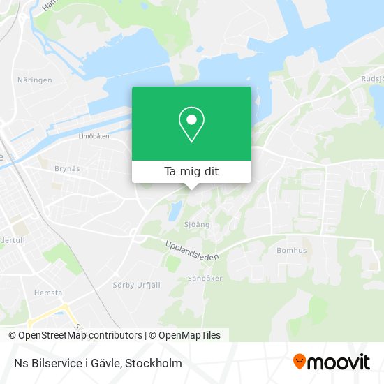 Ns Bilservice i Gävle karta